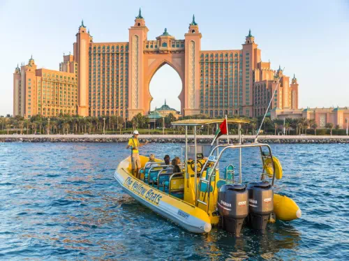 Dubai Marina, Palm Jumeirah, and Burj Al Arab Yellow Boat Sightseeing Cruise