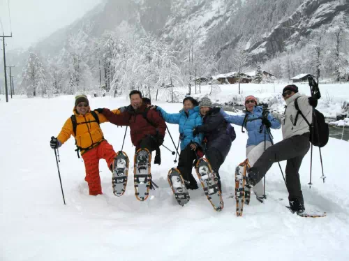 Interlaken Snowshoe Tour and Sledding in Swiss Alps with Cheese Fondue Lunch