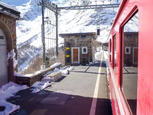 Swiss Alps Bernina Express from Milan with St. Moritz Visit and Hotel Pick-Up