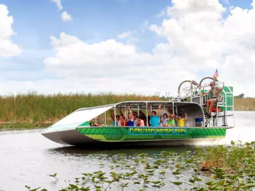 Miami Sightseeing Bus Tour with Everglades Airboat Ride and Wildlife Show