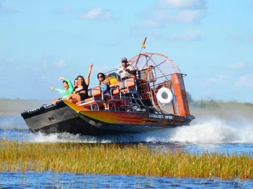 Miami Double Decker Bus Guided City Tour and Everglades Airboat Adventure
