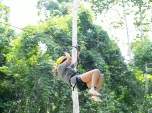 Phuket White Water Rafting and Zip Line Adventure with Monkey Cave Visit