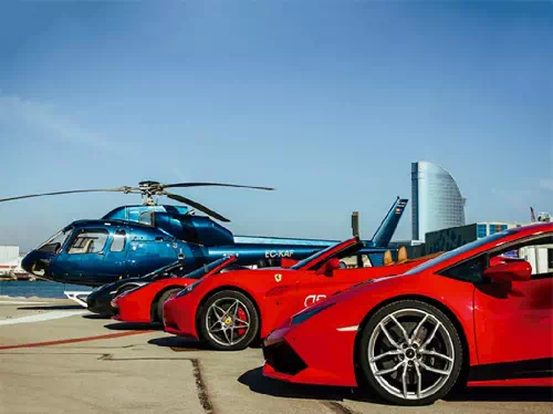 Barcelona Sports Car Driving Experience and Helicopter Flight