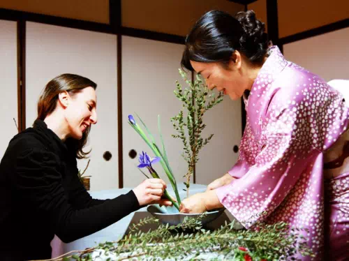 Ikebana Flower Arrangement Class in a Traditional Kyoto Machiya Townhouse