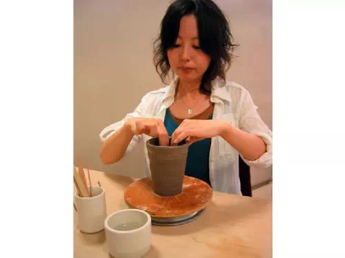 Handmade Pottery Experience using a Potter's Wheel near Kiyomizudera Temple