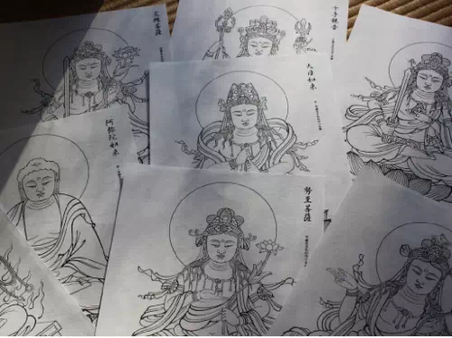 Shabutsu Buddhist Image Copying at  Shourinji Temple in Kyoto