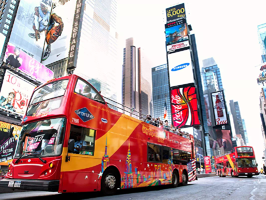 New York Hop On Hop Off Bus Tour with Museum and Attraction Ticket Combo