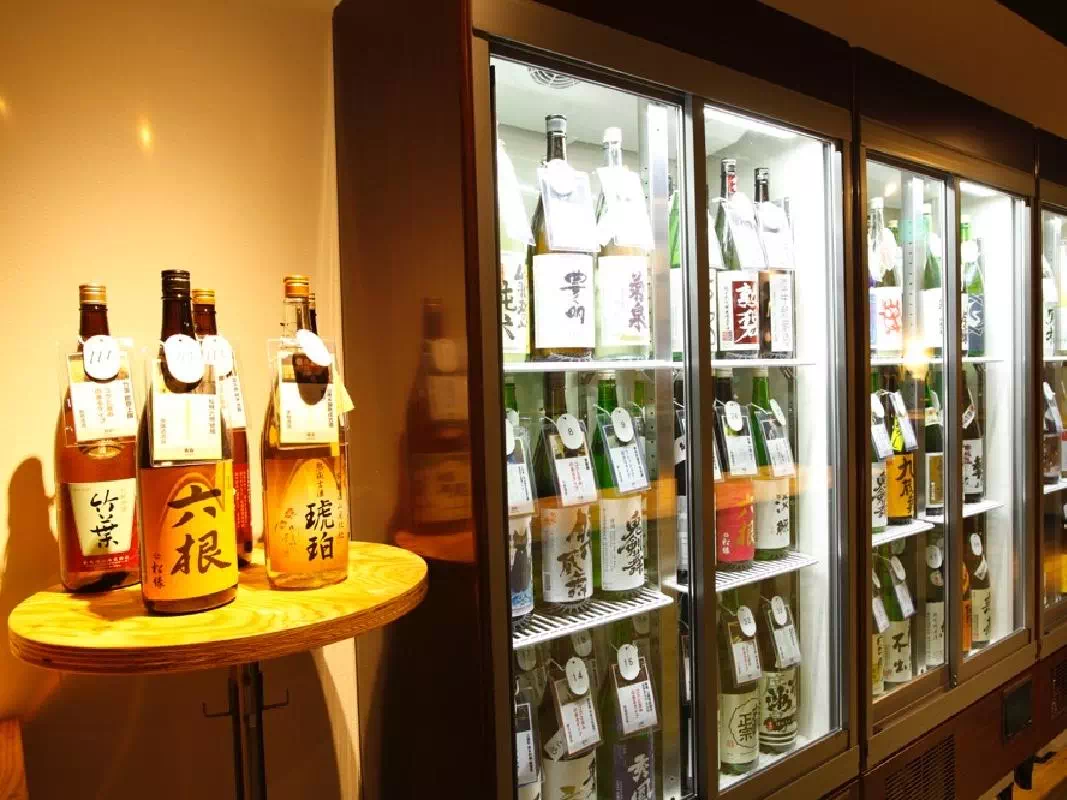 Sake Tasting with 100 Different Kinds of Local Sake at a Bar in Ueno
